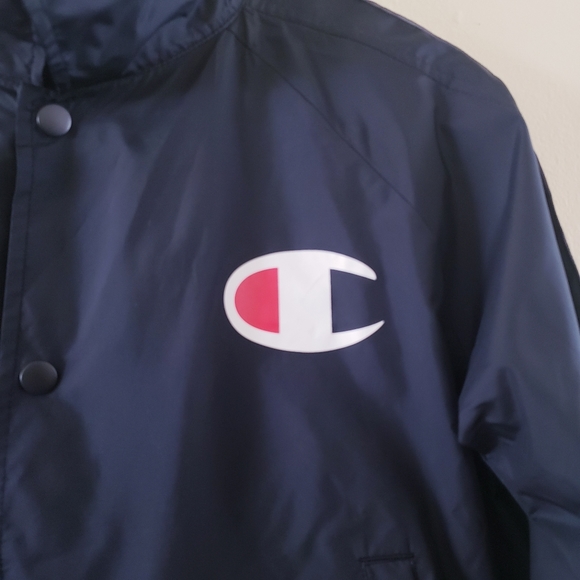 CHAMPION NWOT Zipper Tape Cropped Coaches Jacket - Black XS - Picture 9 of 13